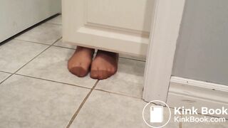 pantyhose footjob cum