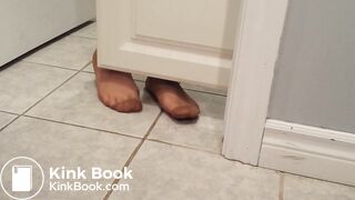 pantyhose footjob cum