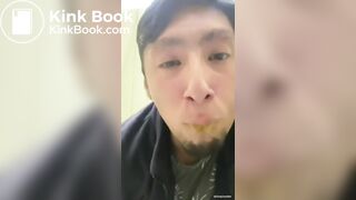 guy eats shit from toilet