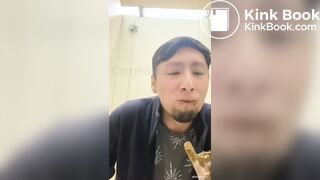 guy eats shit from toilet