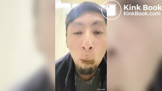 guy eats shit from toilet