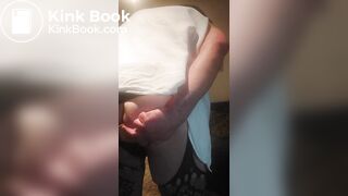 Tranny playing with butt pug