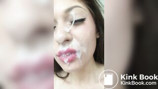 Facial Drenched Teen Loves Cum Bubbles