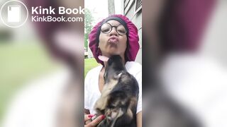 UniQueen21 Uni Ella smearing dog's shit