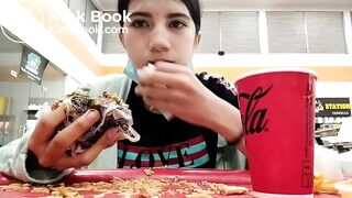 Eating a shitty burger