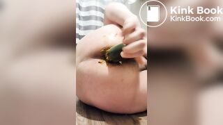 Gay scat with cucumber