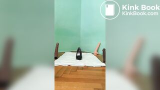 Sissy fag shitting in sisters high heels