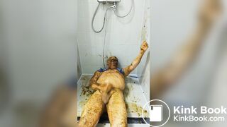 Satan slave takes a scat session during enema