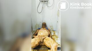 Satan slave takes a scat session during enema