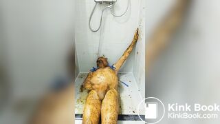 Satan slave takes a scat session during enema