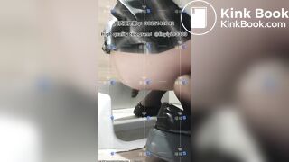 Beautiful girl poops in the toilet