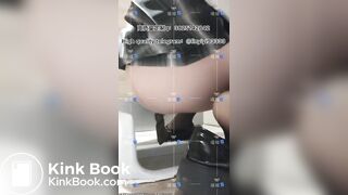 Beautiful girl poops in the toilet