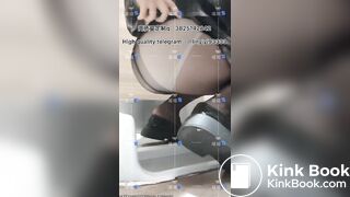 Beautiful girl poops in the toilet