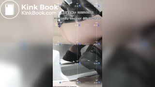Beautiful girl poops in the toilet