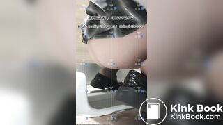 Beautiful girl poops in the toilet