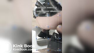 Beautiful girl poops in the toilet