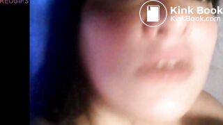 Amateur toilet whore chewing and swallowing a turd