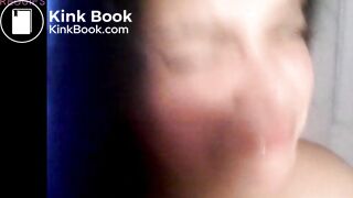 Amateur toilet whore chewing and swallowing a turd