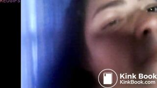 Amateur toilet whore chewing and swallowing a turd