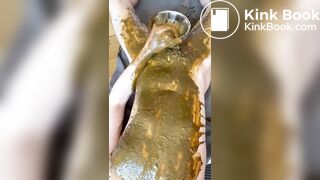 shit covered twink shoots huge load