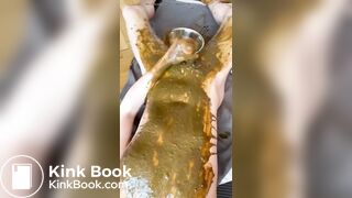 shit covered twink shoots huge load