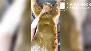 shit covered twink shoots huge load