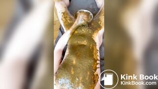 shit covered twink shoots huge load