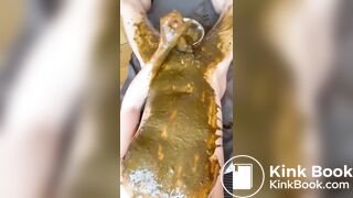 shit covered twink shoots huge load