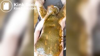 shit covered twink shoots huge load