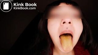 Toilet whore chewing on some shit