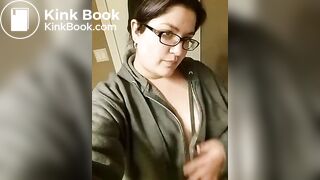 Chubby teen bares a tit