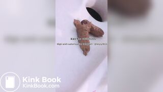 Beautiful girl poops in the toilet