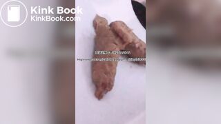 Beautiful girl poops in the toilet
