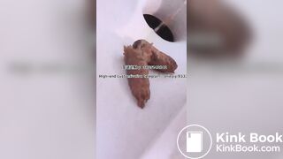 Beautiful girl poops in the toilet