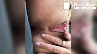 Winking her cute butthole