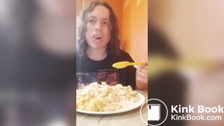 loud chewing w/mouth open then smearing shit