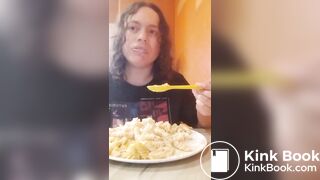 loud chewing w/mouth open then smearing shit