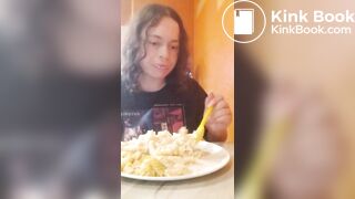 loud chewing w/mouth open then smearing shit