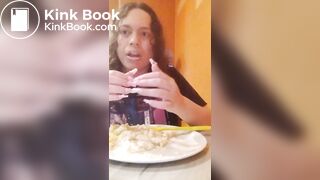 loud chewing w/mouth open then smearing shit