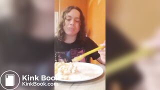 loud chewing w/mouth open then smearing shit