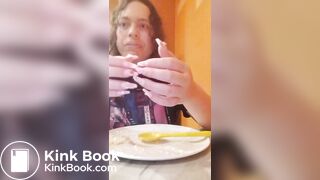 loud chewing w/mouth open then smearing shit