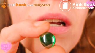 Pica fetish eating and shitting glass marbles