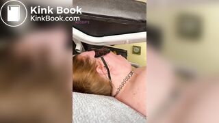 Ugly toilet slut eating her man's shit