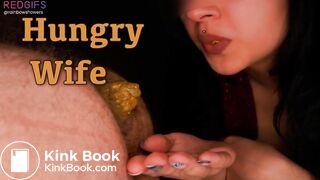 Hungry toilet slut eating her man's shit