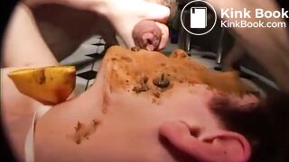 Eating shit in the kitchen