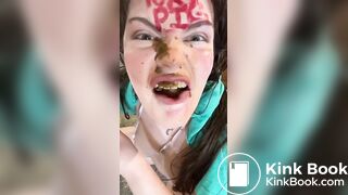 Nasty scat eating piggy
