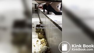 Beautiful girl poops in the toilet 11