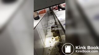 Beautiful girl poops in the toilet 11