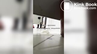 Beautiful girl poops in the toilet 11