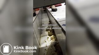 Beautiful girl poops in the toilet 11